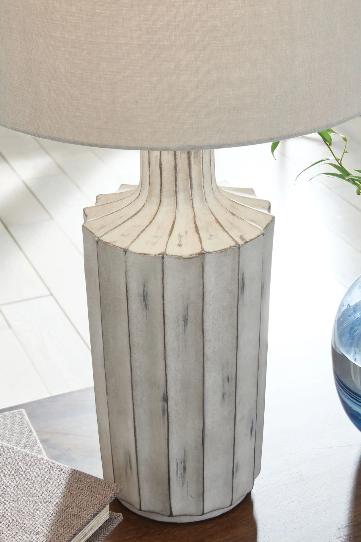 Imre - Poly Table Lamp - Distressed Brown - Best Buy Furniture