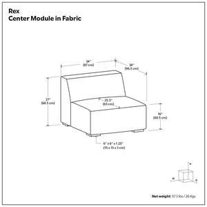 Rex - Center Sofa Module