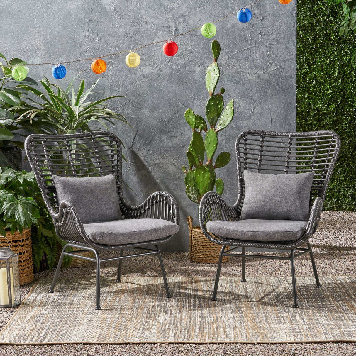 Modern Aesthetic Outdoor Rattan Accent Chair With Metal Legs - Best Buy Furniture