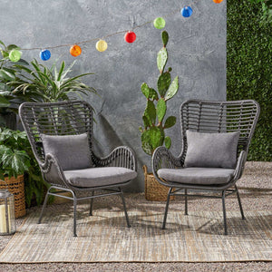 Modern Aesthetic Outdoor Rattan Accent Chair With Metal Legs - Best Buy Furniture