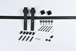 8 FT Double Sliding Barn Door Track and Handle Hardware Kit