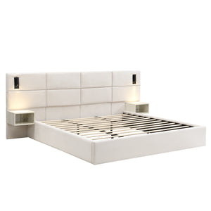 Soft, Comfortable, Luxurious Upholstered Smart Bed with Reading Light - King