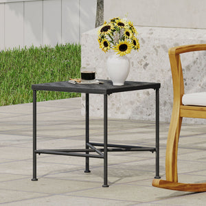 Outdoor Square Side Table With X Shaped Iron Frame - Black - Best Buy Furniture