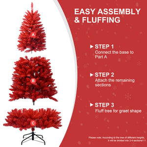 7FT Red Christmas Tree
