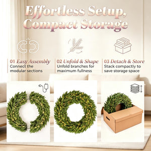 36 in Pre-Lit Norwegian Spruce Christmas Wreath