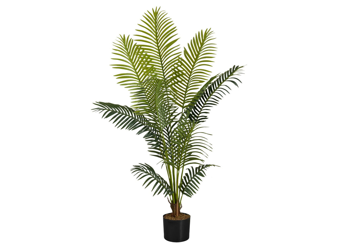 57" Tall, Artificial Plant, Palm Tree, Indoor, Faux, Fake, Floor, Greenery, Potted, Real Touch, Decorative - Green / Black - Best Buy Furniture