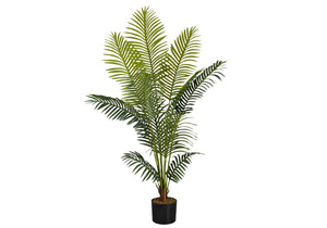 57" Tall, Artificial Plant, Palm Tree, Indoor, Faux, Fake, Floor, Greenery, Potted, Real Touch, Decorative - Green / Black - Best Buy Furniture
