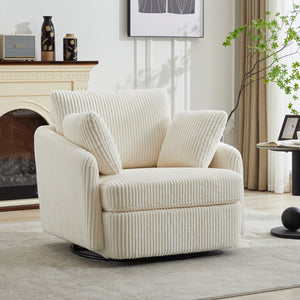 40.55''W Swivel Accent Chair with 2 Throw Pillows
