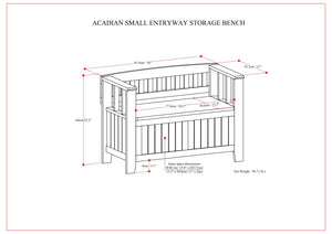 Acadian - Entryway Storage Bench, Handcrafted