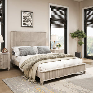 Platform Bed Frame & Tall Headboard