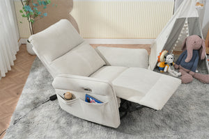 270° Power Swivel Rocker Recliner Chair, Light Gray