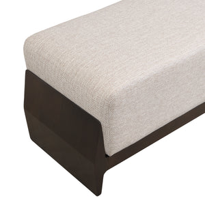 Rubber Solid Wood Bench with Thick Soft Cushions