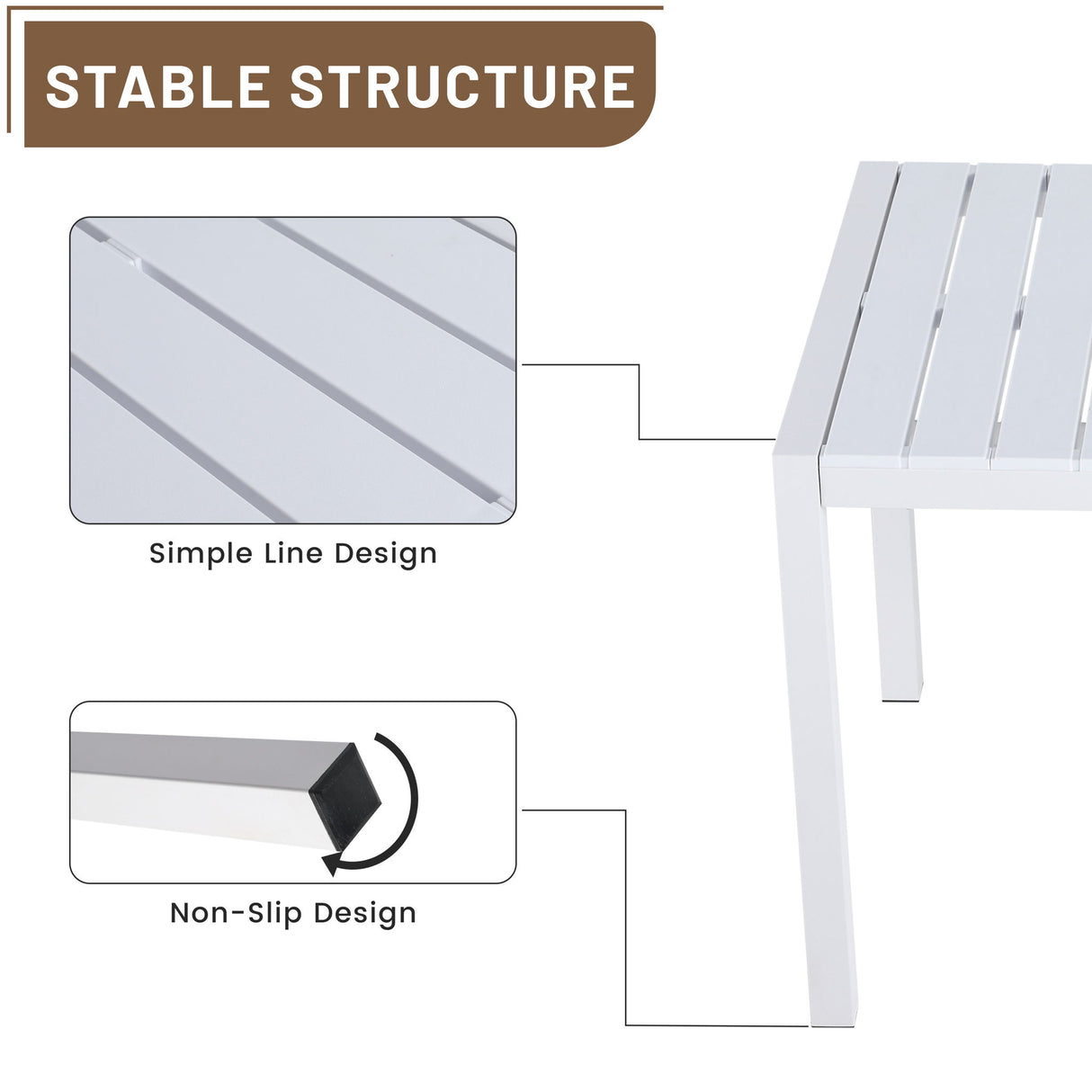 4 Pack Lounge Chair Set With Long Table