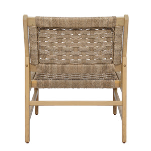 Noreen Club Chair: Acacia Wood and Wicker Woven