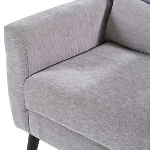 Modern Accent Chair, Arm Chairs For Living Room, Upholstered Mordern Armchair, Comfy Soft Padded Lounge Chair In Small Space, Bedroom, With Pillow, Solid Wood Leg