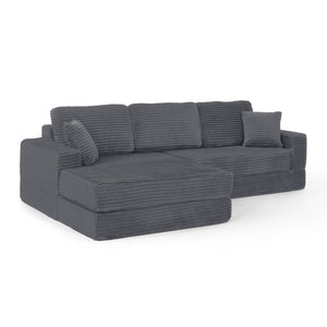 Modern Minimalist L Shape Modular Sectional Sofa, Couch