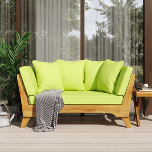 Outdoor Acacia Wood Expandable Daybed With Cushions - Best Buy Furniture