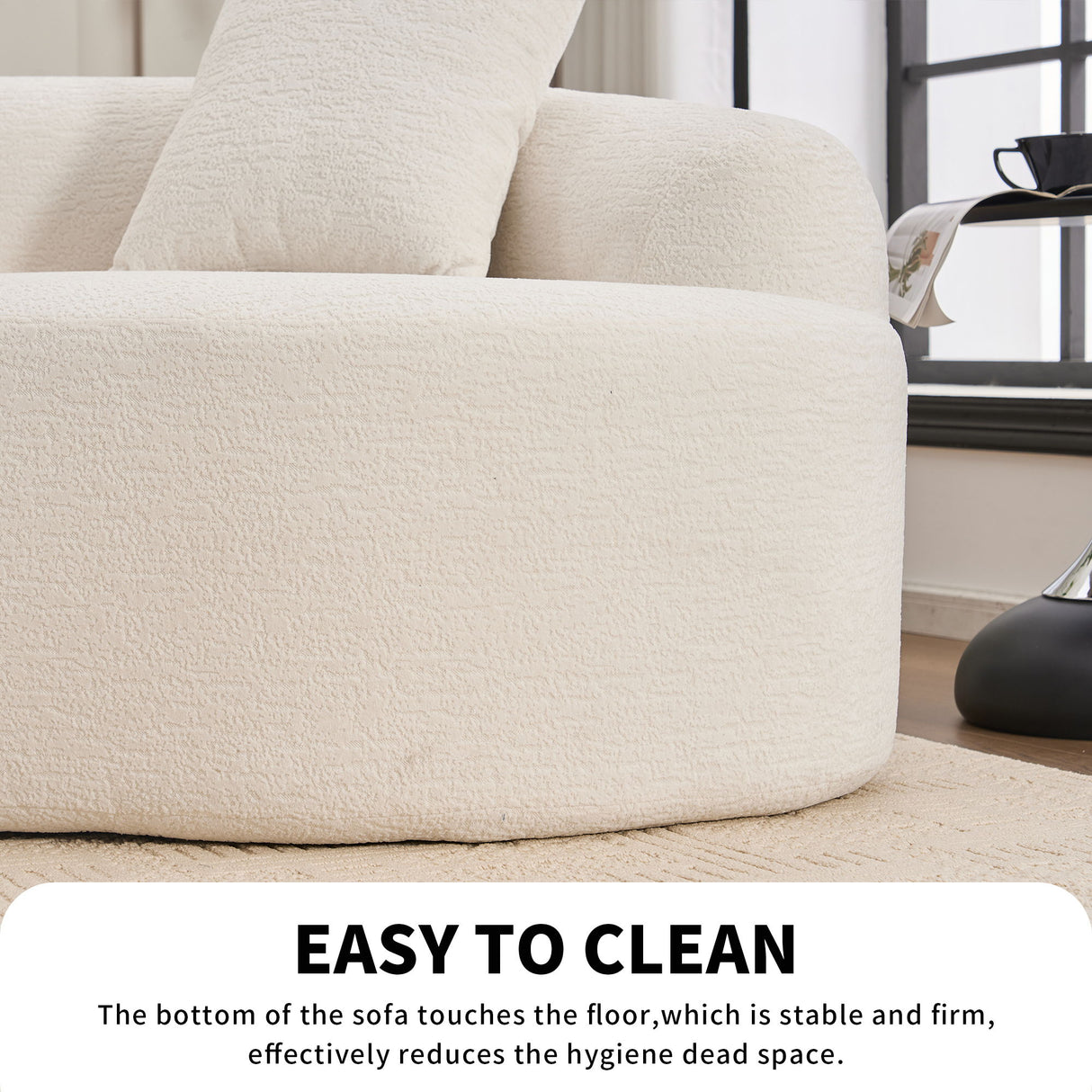 4 Seater Sofa With Fabric, 30D, 60 Hardness Full Sponge, 4 Pillow For Living Room, Home Furniture Sleeper Sectional Sofa For Apartment