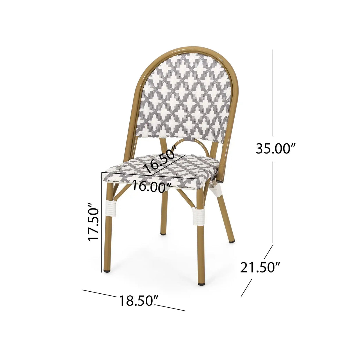 Chic French Bistro Chair With Durable Rattan And Aluminum Frame - Best Buy Furniture