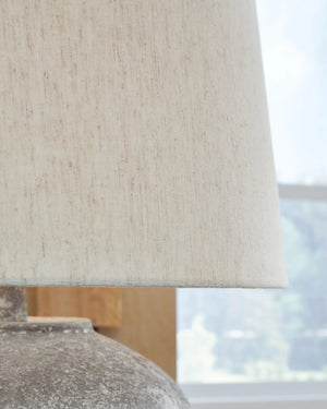 Dreward - Paper Table Lamp - Distressed Gray - Best Buy Furniture