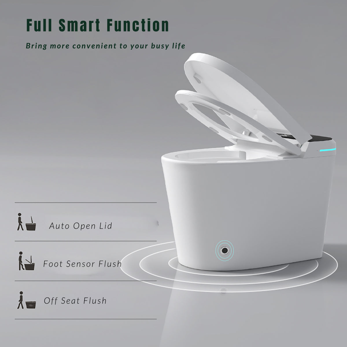 Modern Smart Toilet with Bidet Seat Built-In