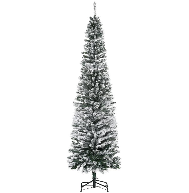 Flocked Christmas Tree with Faux Snow and Dense Branches
