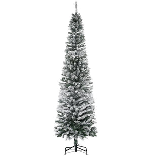 Flocked Christmas Tree with Faux Snow and Dense Branches