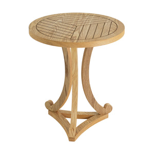 Natural Finish Round Wood Accent Table