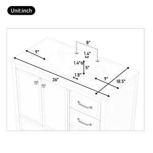 36" Bathroom Vanity with Sink