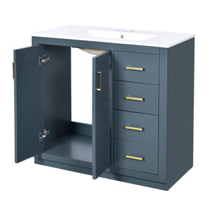 Bathroom Vanity With Sink Combo, Storage Cabinet, Freestanding Set With 3 Drawers & Soft Closing Doors