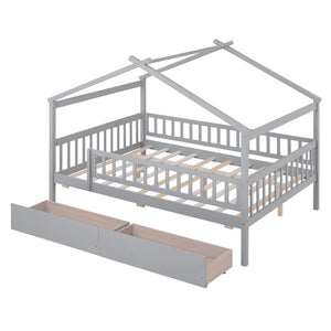 House Bed With 2 Drawers