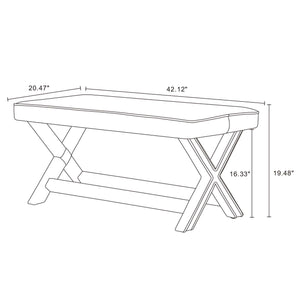 Abigail - Accent Bench With Piped Cushion