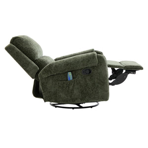 Manual Recliner Massage Chair With Swivel Rocker, 8 Massage Modes, Side Storage Pocket