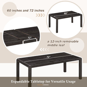 Extendable Dining Table Set With 4 Upholstered Chairs And 1 Bench