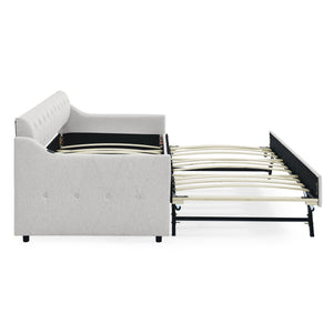 Size Upholstered Daybed With Trundle And USB Charging Armrest
