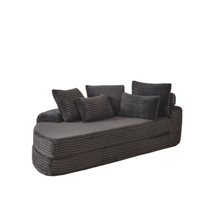 Semi Circular 2 In 1 Sofa Bed With Neck Pillow And Throw Pillows