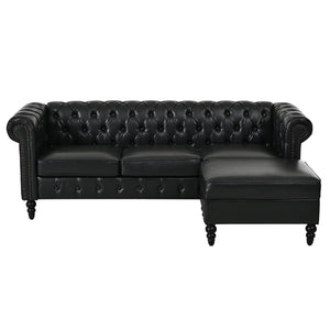 U-style 85" Modern 4-Seater L-Shaped Sectional Sofa with Storage Ottoman
