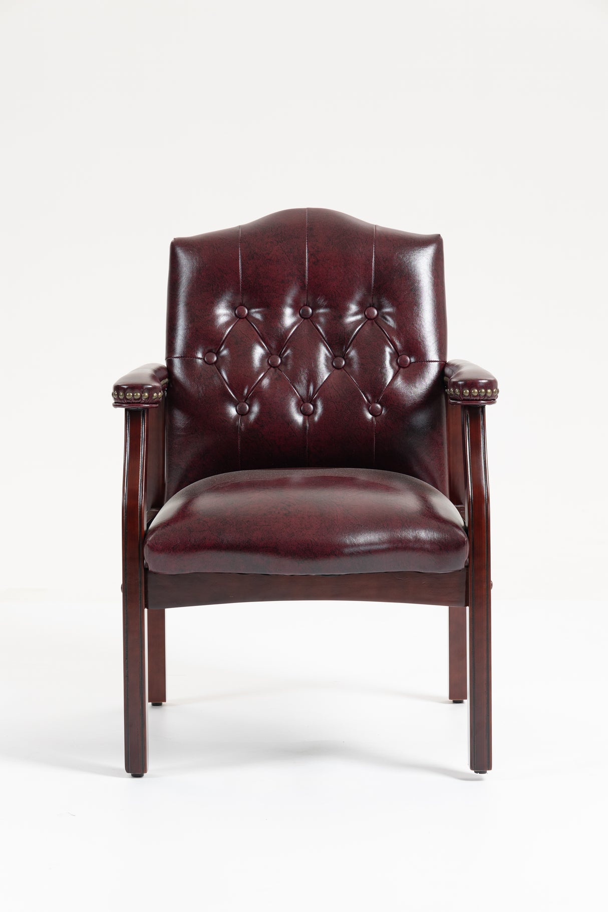 Burgundy Leather Reception Guest Chairs