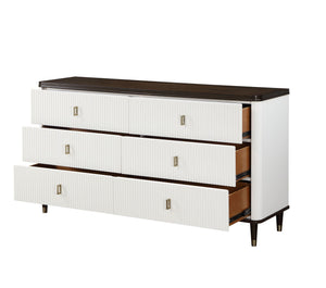 Carena - Dresser With Jewerly Tray - White / Walnut - Best Buy Furniture