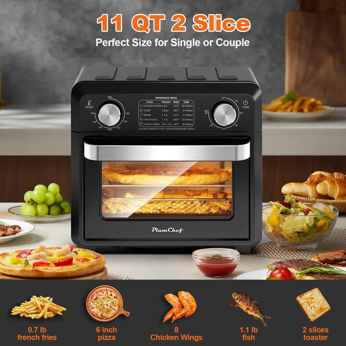 GBK 11QT Compact Air Fryer Toaster Oven