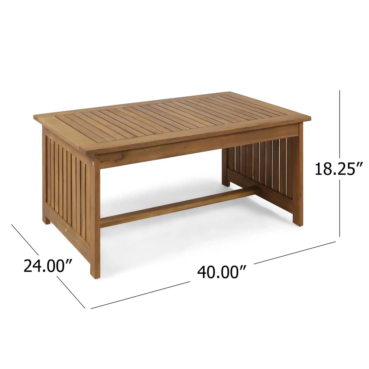 Acacia Wood Rectangular Patio Coffee Table For Outside - Best Buy Furniture