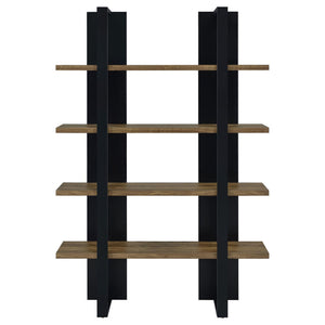 Mystrene - 4 Shelf Bookcase With Open Shelving Design - Black