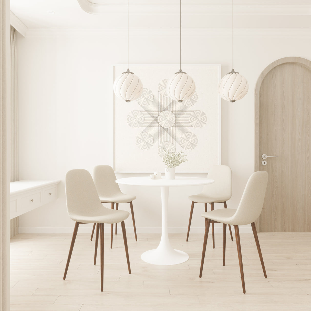 31.5" White Dining Table