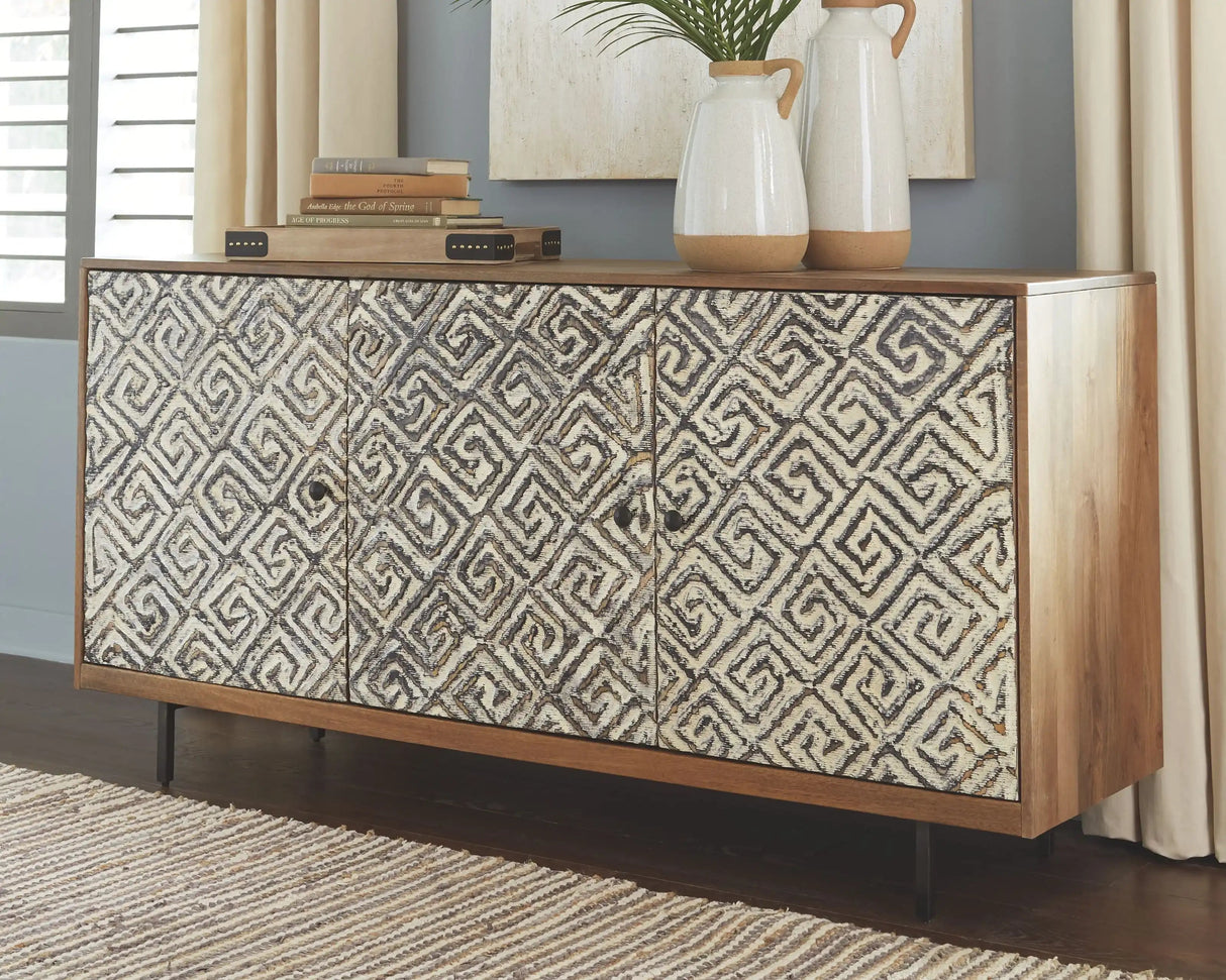 Kerrings - Accent Cabinet - Brown / Black / White - Best Buy Furniture