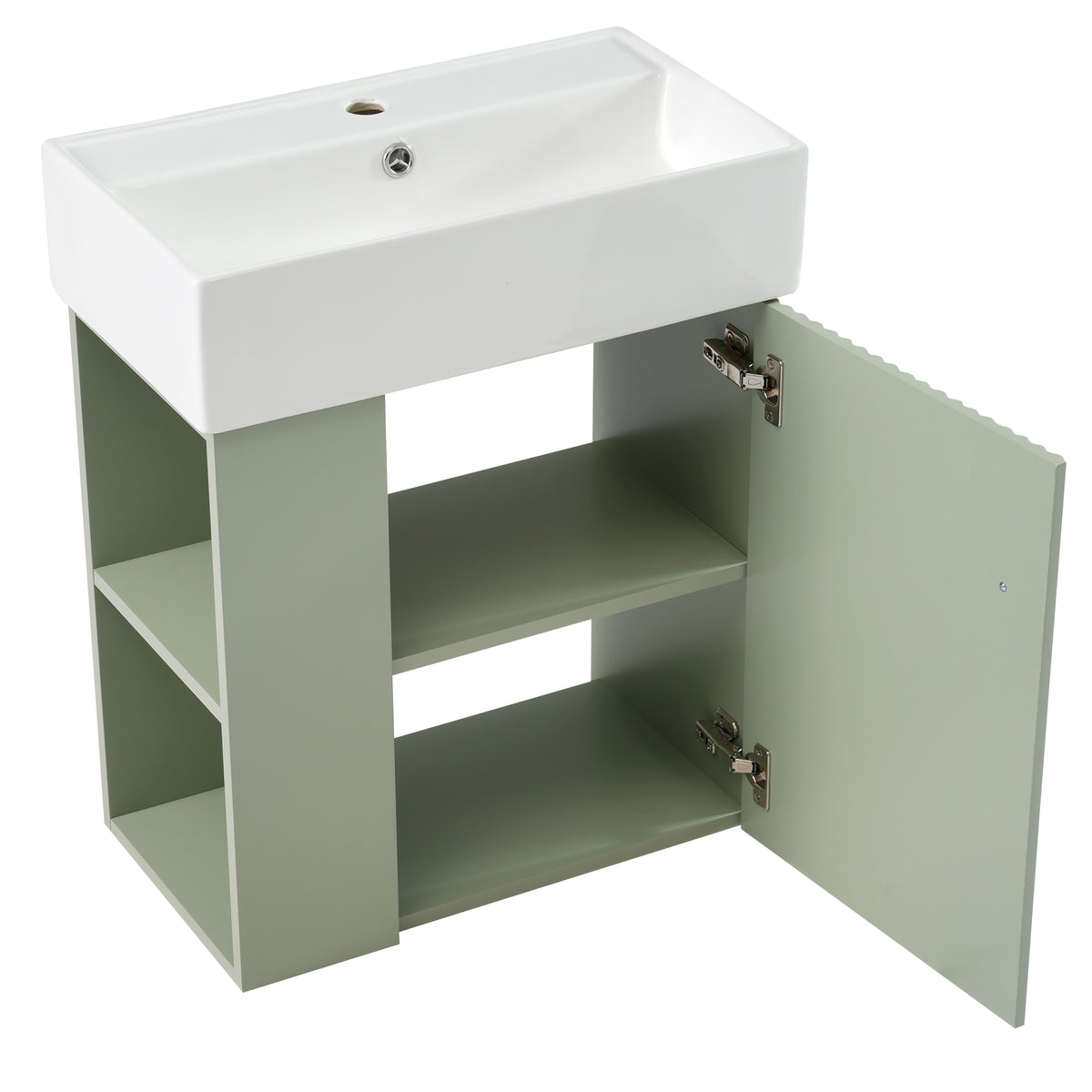 21.6 Inch Modern Floating Bathroom Vanity with Ceramic Basin