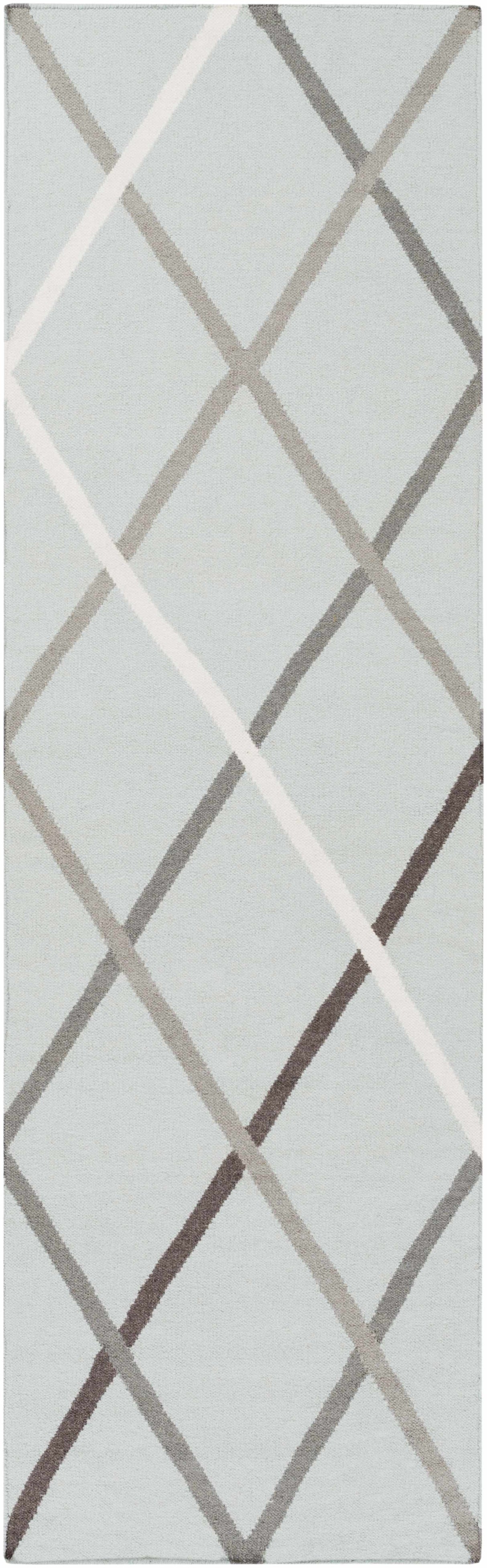 Darlaston Gray Trellis Wool Area Rug - Clearance