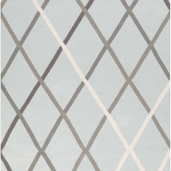 Darlaston Gray Trellis Wool Area Rug - Clearance