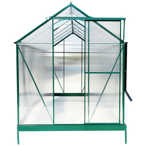 Polycarbonate house, Heavy Duty Outdoor Aluminum Walk-In House Kit With Rain Gutter, Vent And Door For Backyard Garden
