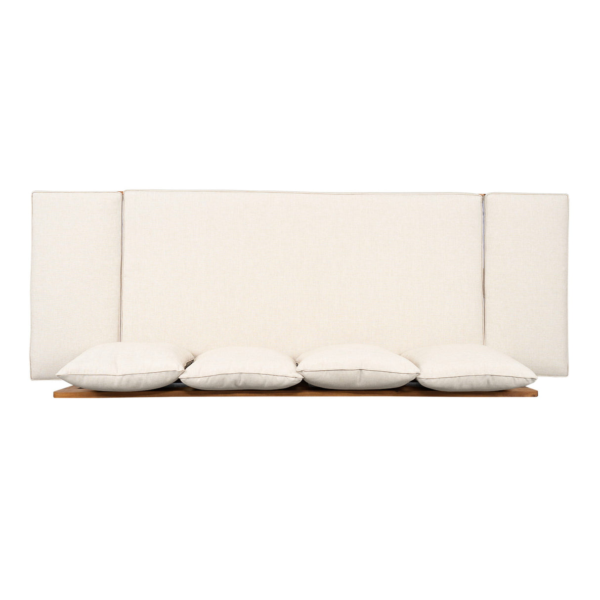 Outdoor Patio Daybed Sofa, 3 Seat Sofa With Foldable Arm 4 Back Pillows