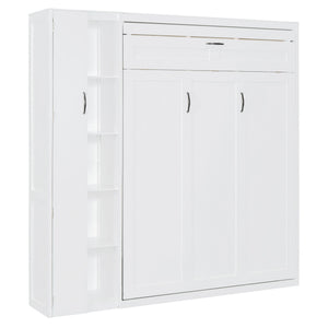 Murphy Wall Bed With Shelves, Wardrobe And LED Lights